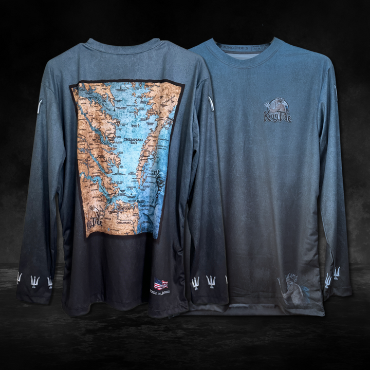 Chesapeake Bay, VA  / King Tide Serene Black Chart Shirt