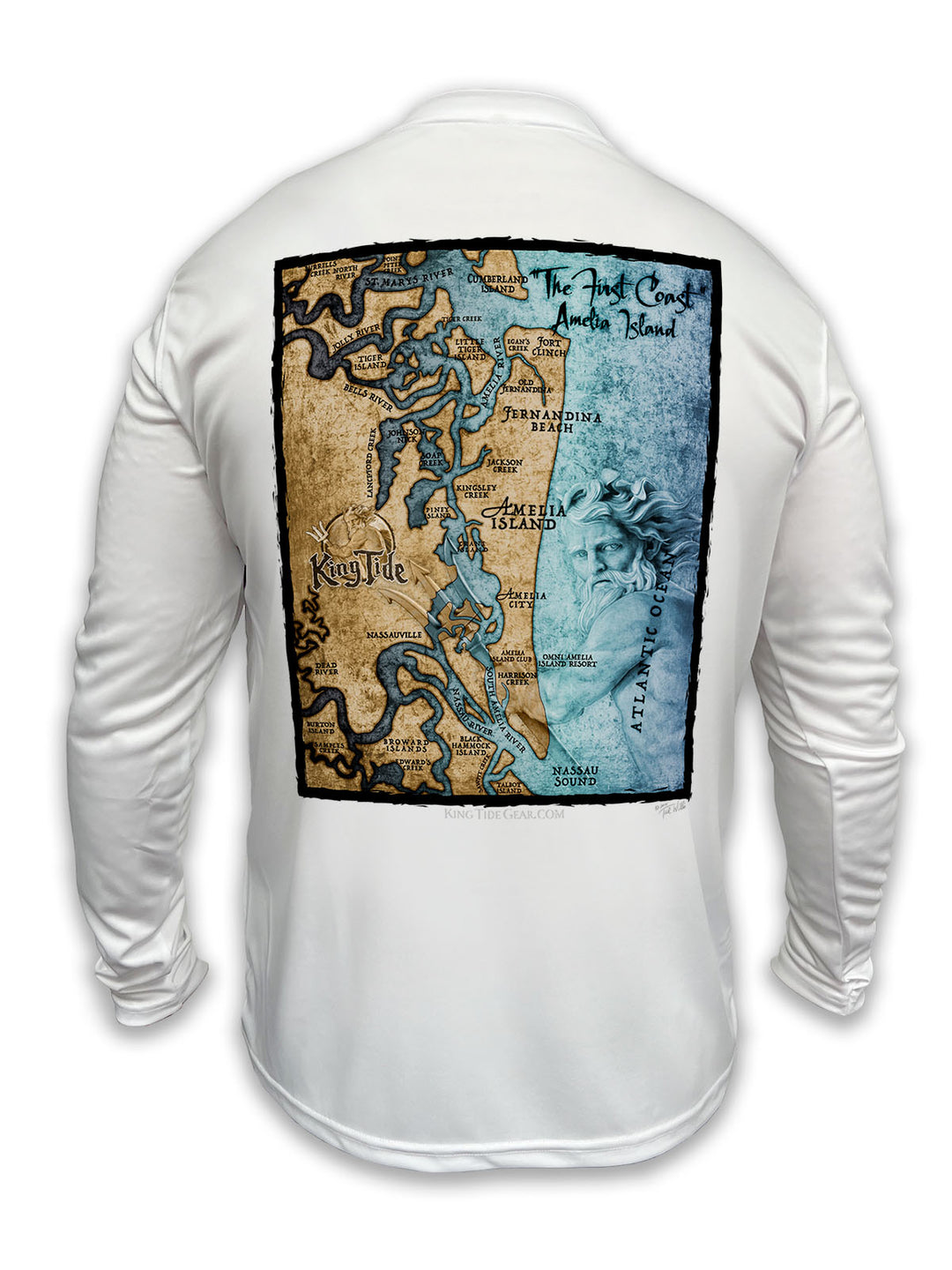 Men's Amelia Island Chart Long Sleeve UPF 50+ Classic KingTideGear